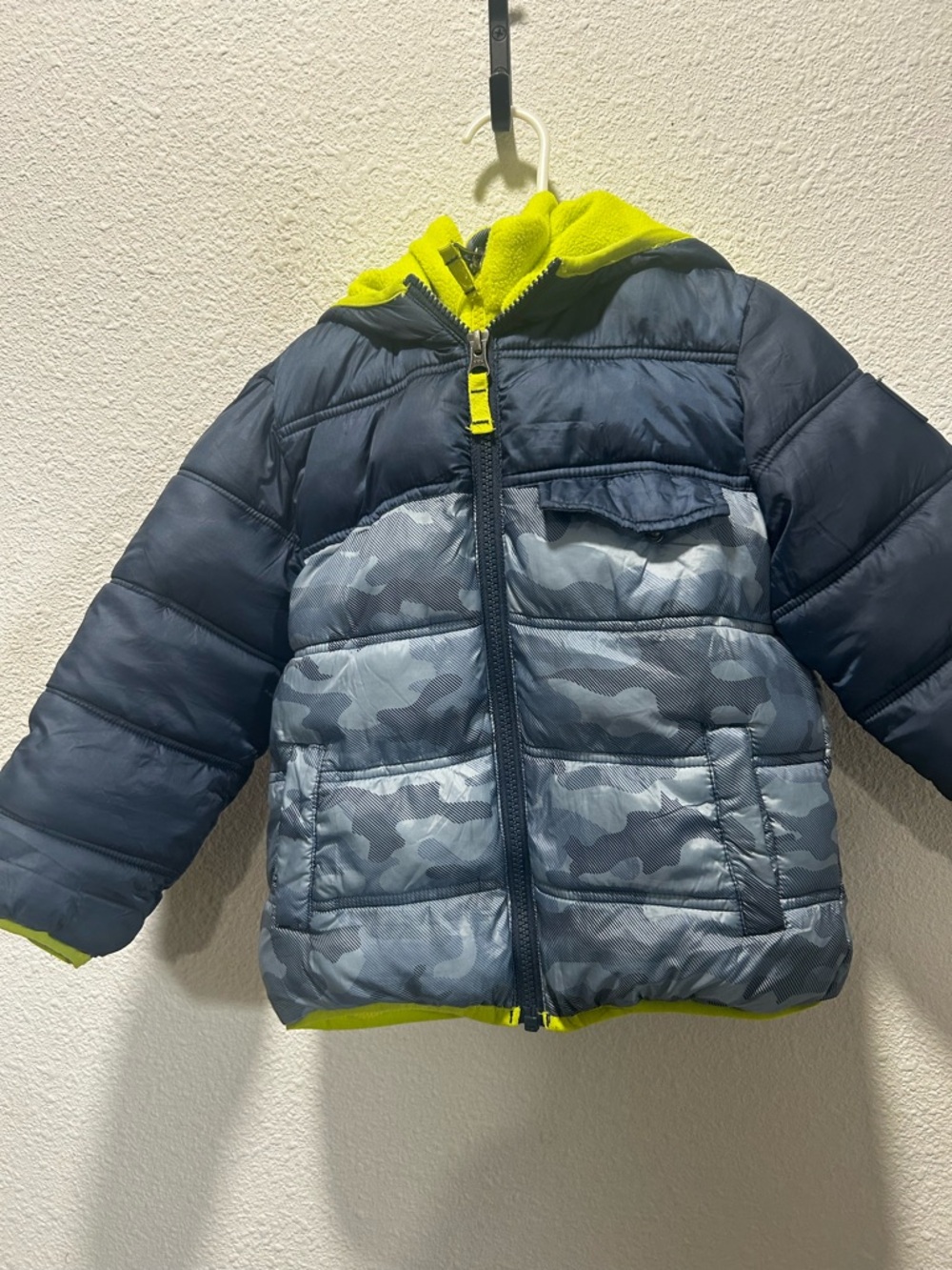Snozu Neon Yellow and Navy Kids Jacket